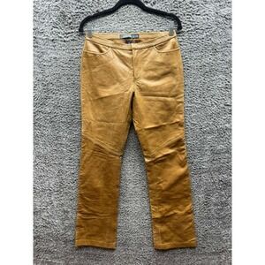 Vintage Y2k Gap Genuine Leather Low Rise‎ Boot Cut Jeans Brown Womens Size 4